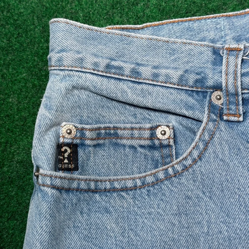 Y2k Guess Denim Light Wash Straight Leg Regular Fit Mens 34x34 Jeans